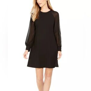 NWT Calvin Klein Calvin Illusion-Sleeve A-Line Dress